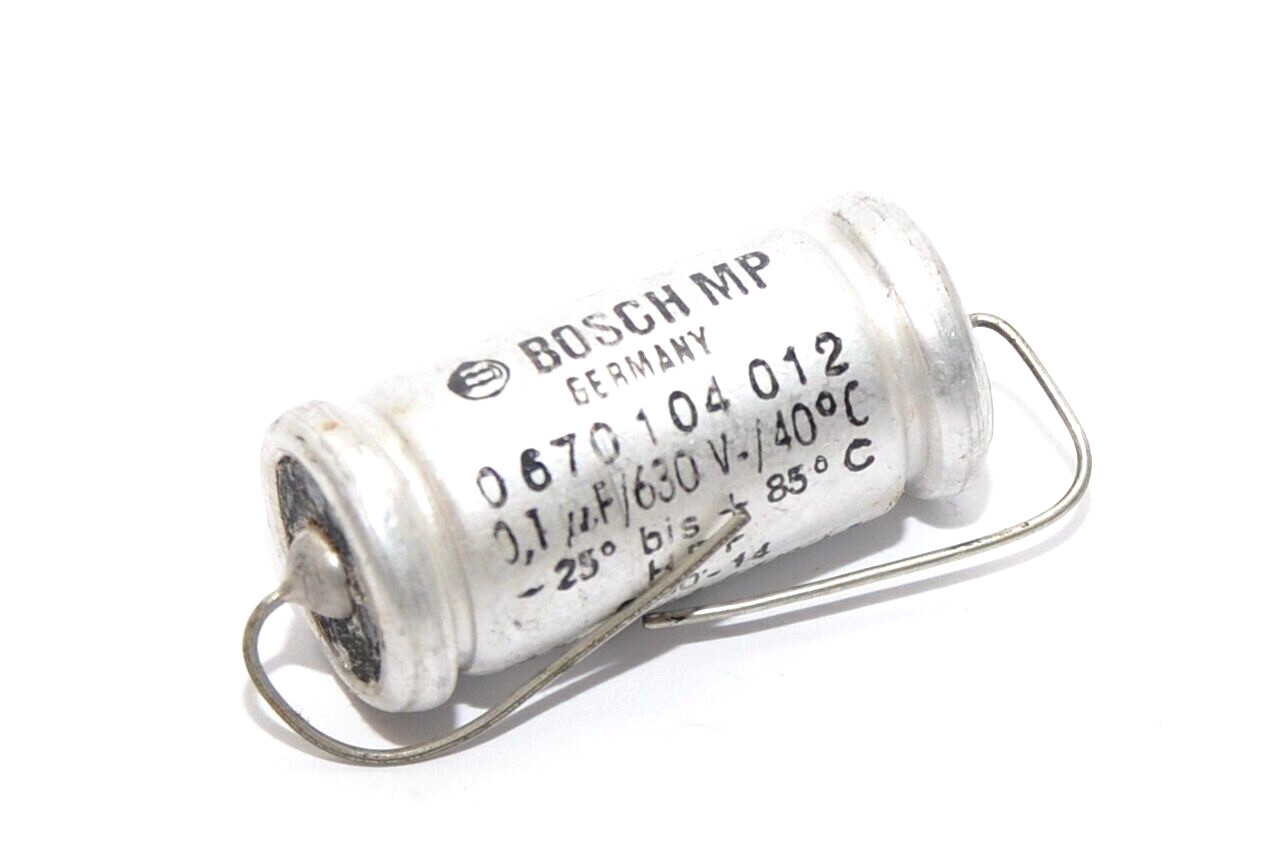 Vintage MP PIO Capacitor Bosch 0 670 104 012 for Klangfilm, 0.1 µF / 630 V-, NOS