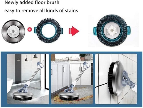 Spin Mop Bucket Deluxe 360 Spinning Floor Cleaning System W/ 62" Extended Handle - Picture 8 of 8