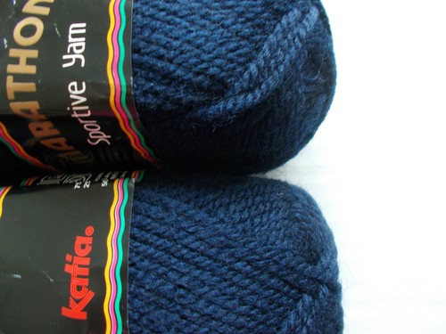 Katia Marathon Sportive wool blend yarn, Navy, lot of 2 (120 yds ea) - Picture 2 of 2