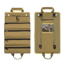 Heavy Duty Canvas Roll Up Large Storage Tool Bag Pouches Organizer 6 Pockets