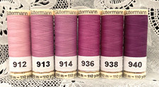 6 NEW lavender Purple colors GUTERMANN 100 polyester thread 110 yard spools