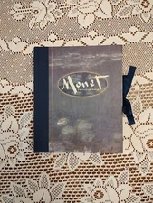 Vintage Monet Theme Photograph Album with Ribbon Tie 9x7.5 Hardcover Photo Book