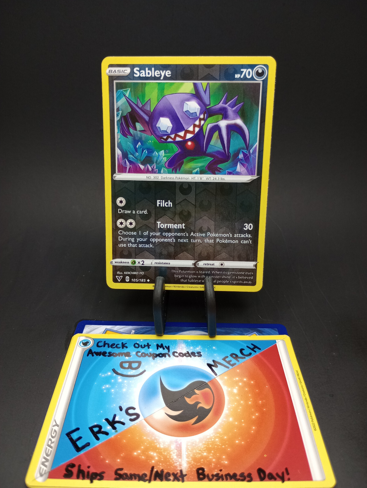 Sableye 105/185 Vivid Voltage Reverse Holo Uncommon Pokemon Card