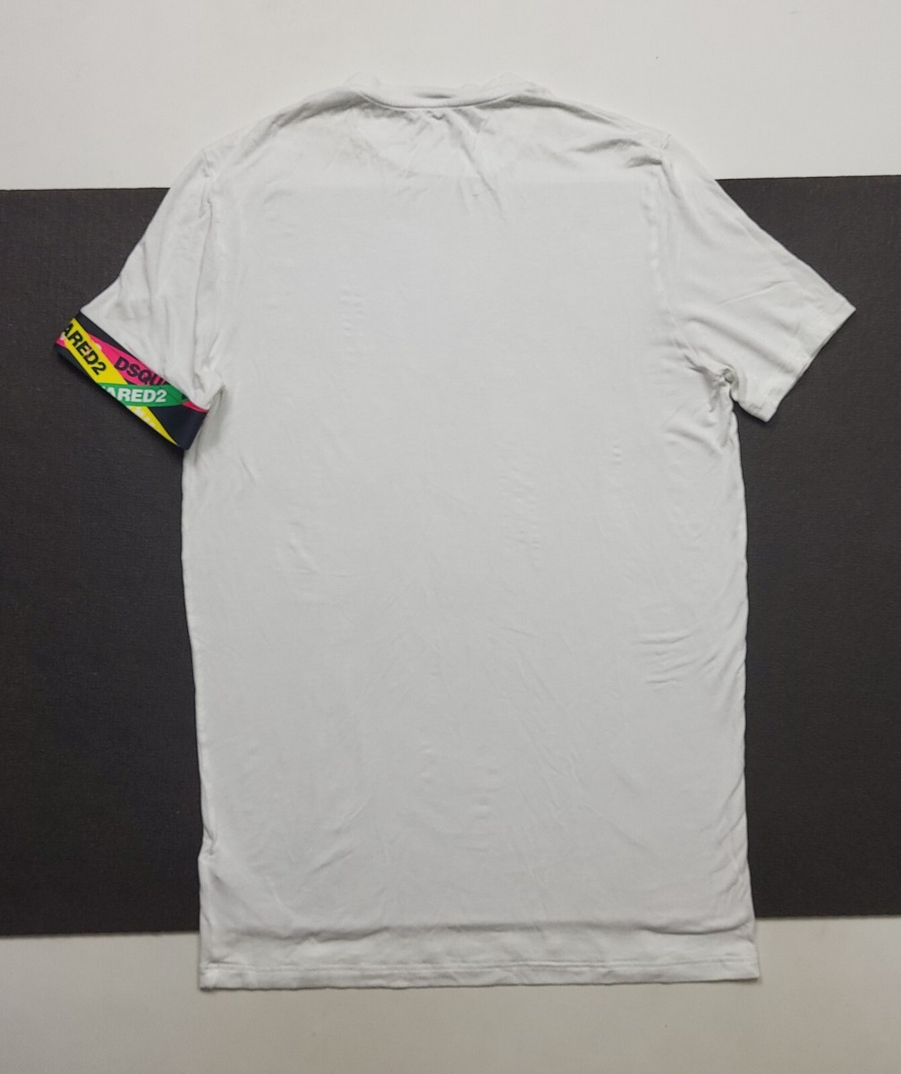 【送料&関税込】Dsquared2 White Crewneck T-shirt DSQUARED2 Icon Band Crewneck Tee Shirt White size M | eBay