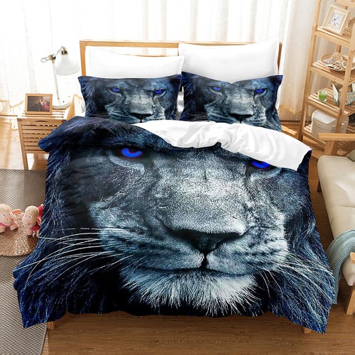 Lion Series Quilt/Doona/Duvet Cover Set Single/Double/Queen/King Bed PillowCases - Picture 7 of 19