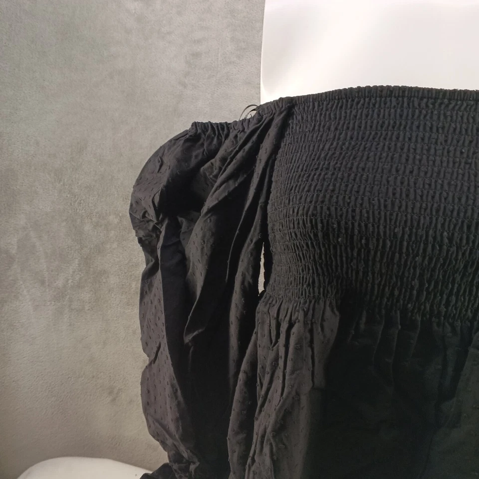 NUEVO CON ETIQUETAS JL LUXE Mujer Mini Vestido Calzado GRANDE (12-14) Negro Manga 3/4 100% Algodón Foto 4 de 4