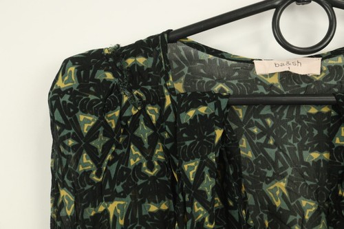 BA&SH Multicolor V-Neck Mesh Floral Long Sleeve A-Line High Weist Dress Size 1 - Bild 4 von 14