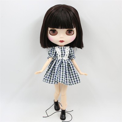 Blyth Doll Joint Body Short Brown Hair Matte Face 4 Eye Colors Toy Girl 1/6 30cm