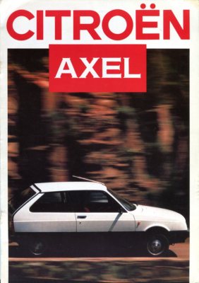 Citroen Axel 11 & 12TRS Dutch market 1986 original sales brochure