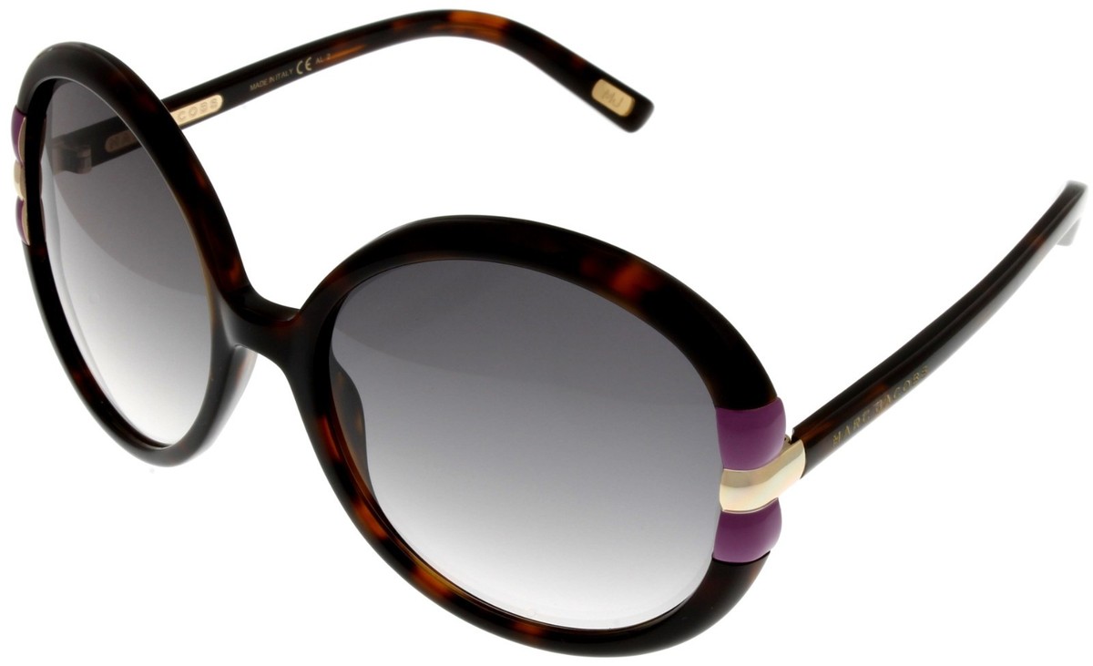 Marc Jacobs Sunglasses Women Dark Havana Violet Gold Round  display picture 2