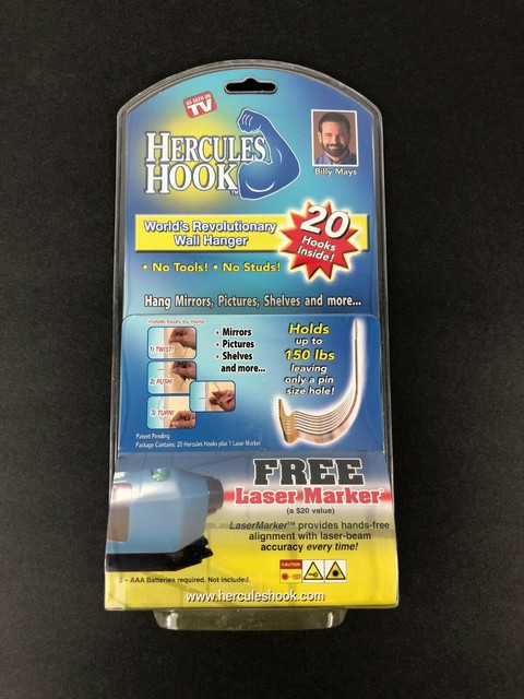 Hercules Hooks As Seen on TV Set 20 Wall Picture Hangers BONUS Laser Marker | eBay