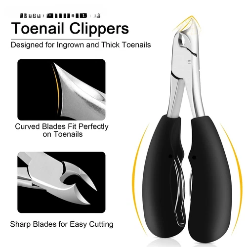 Toenail Clippers For Thick Ingrown Toe Nails Heavy Duty Precision Nail Scissor - Picture 3 of 12