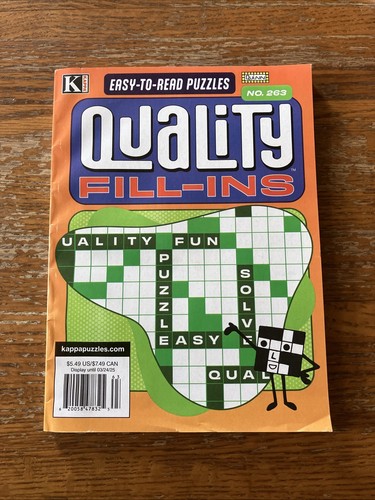 Quality Fill-Ins No 263 Kappa Easy To Read Puzzles New Free Shipping | eBay
