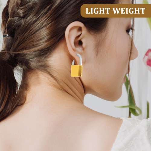 1 Pair Key Earrings Lock Earrings Asymmetrical Earrings Decorative Earrings - Picture 4 of 12