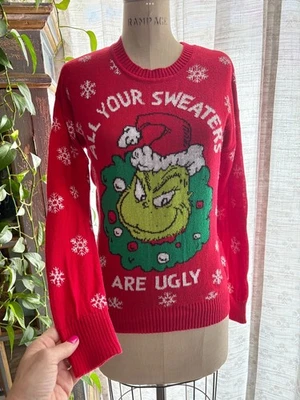 Dr Seuss The Grinch Ugly Christmas Sweater Size Men’s M - Image 1 of 4
