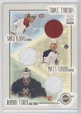 2001 Pacific Crown Royale Triple Threads Saku Koivu Mats Sundin Roman Turek 0v1