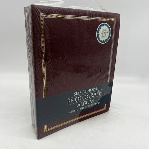 Photo Album 50 Page 100 Self Adhesive Side Burgundy New Old Stock Sealed - Picture 2 of 16