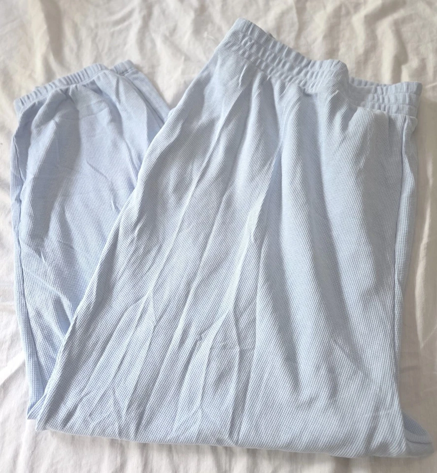 NUEVO Antiguo Azul Marino Talla Grande 4X Tan Cómodo Cintura Alta Térmico Jogger Pantalones de Salón Azul Foto 2 de 4