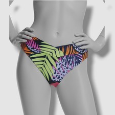 Bar III Women's Blue Palm Prowl High-Leg Bikini Bottom Swimwear Size XL