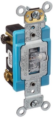 Leviton Toggle Pilot Light Switch, 1201-PLC, Clear