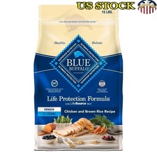 Senior Dry Dog Food Chicken Brown Rice Glucosamine Antioxidants Kibble 15lbs New 4.50 per pound
