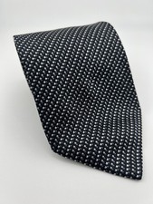 GIORGIO ARMANI 100 Silk Men  s Neck Tie Made In Italy Black Geometric 4  x59  