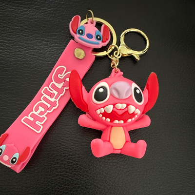 Disney Lilo & Stitch Stitch Schlüsselanhänger mit pinkem Band, Stitch Anhänger