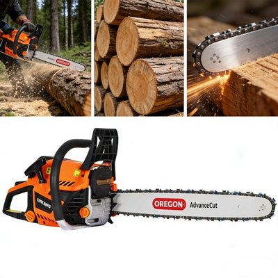 #ad Chainsaw gas 20#x27;#x27;58cc Gasoline Chain Saw for Trees Wood Cutting 2 cycle ORGEGAN $199.99