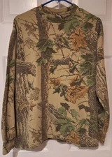 Jerzees Vintage 90s Realtree Camo Crewneck T-shirt Adult Sz M Men's LS USA Made