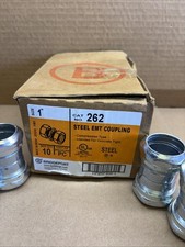 NEW: BOX OF 10 BRIDGEPORT 262 Electrical STEEL EMT COMPRESSION COUPLING 1" INCH