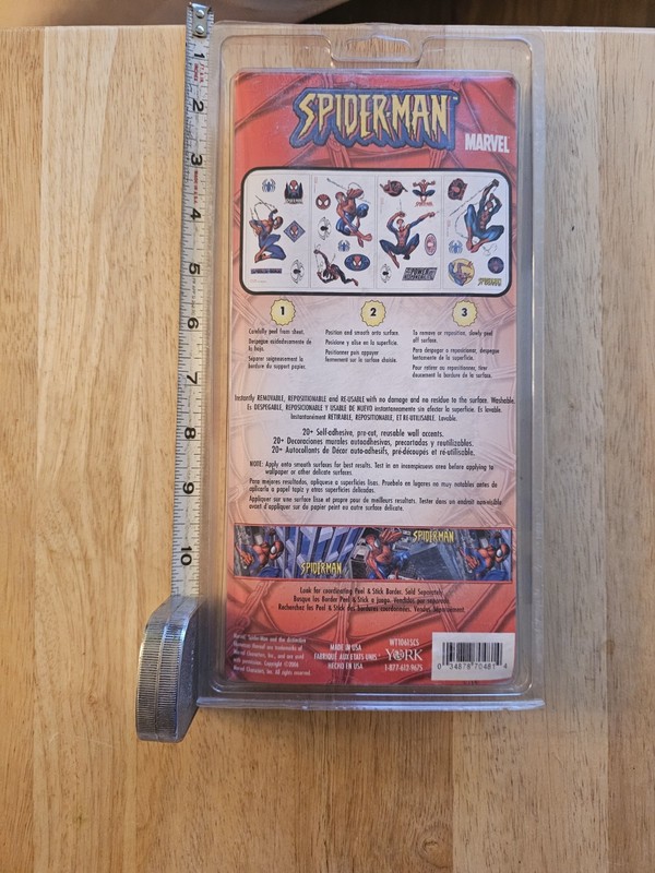 Marvel Spider‑Man Peel & Stick Wall Appliqués – 20+ Reusable Decals  New