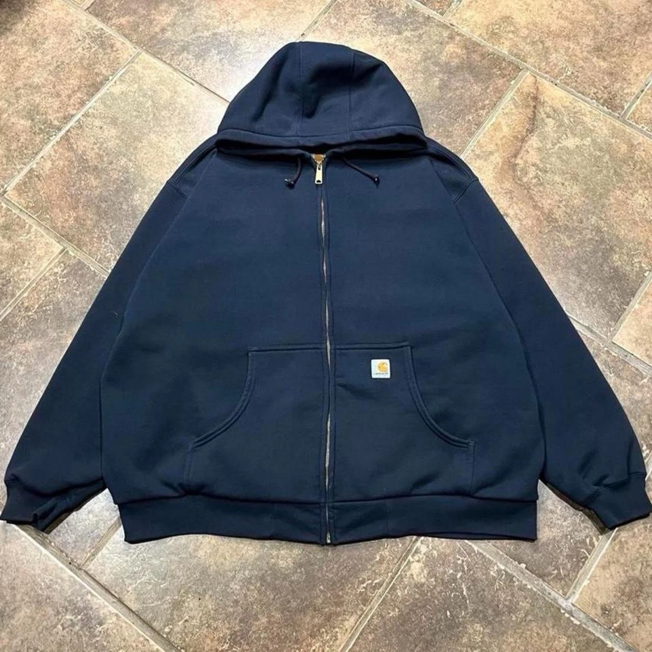 Vintage Carhartt Zip Up Thermal Lined Hoodie Sweatshirt Men’s XXL VTG