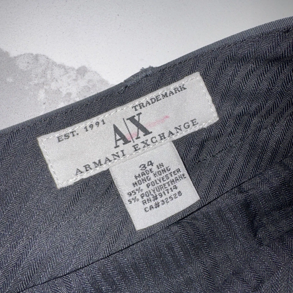 Vintage Armani Exchange Men’s Dress Pants Size 34 Olive Grey Color - Image 4 of 4