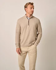 johnnie-O Carlson Merino 1/4 Zip Pullover Flax Size L
