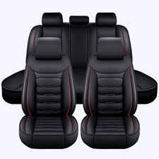 For Honda Civic Faux Leather Car 5 Seats Covers Full Set Front Rear Back Cover