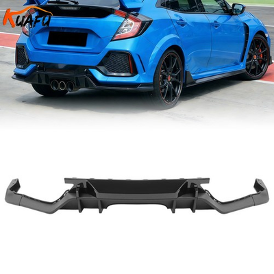#ad Rear Bumper Diffuser Lip Shark Fin Matte Black Fits Honda Civic Hatchback 16 21 $101.99