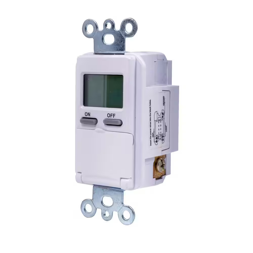 6.4 Amp 7-Day In-Wall Programmable Indoor Digital Timer Switch with No Neutral W