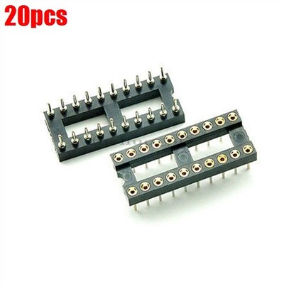20Pcs 20Pin Socket Adaptor Sip Round Gold Plated Machined Dip Solder Type Ic qo