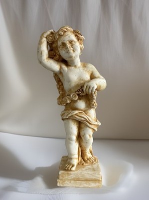 GINO RUGGERI ITALIAN FIGURINE  BOY WITH GARLAND of ROSES sz-almost 10''h RARE RD