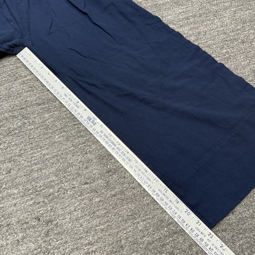Oh My Gauze Wide Leg Pants Women 2 Large Navy Blue Pull On Lagenlook Crop Beach - Picture 7 of 11