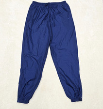 Vintage 90's Nike Track Pants Blue Windbreaker Warm Up Joggers Men's XL