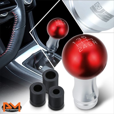 J2 2-Piece Ball Teardrop Shift Knob fit 6-Speed MT w/ M8 M10 M12 Shifter Red