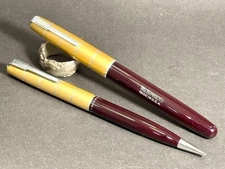 Waterman Crusader Fountain pen and pencil set -flex open big nib - NOS (BFP568)