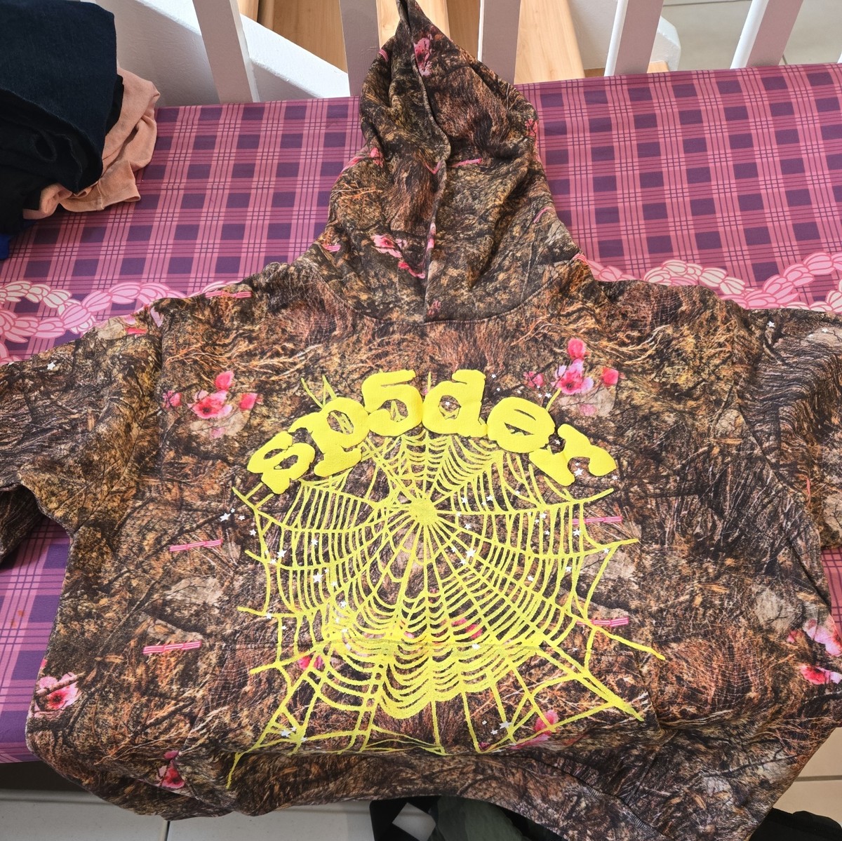 Sp5der OG Web Camo Hoodie Real Tree Pattern Size Large 100% Cotton