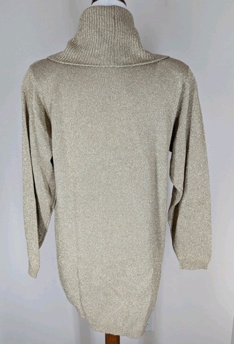 Vintage Jeanne Pierre Lambswool Blend Sweater Gold Cowl Turtleneck Size Small - Picture 4 of 9