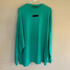 Fear of God FOG Essentials Crew Neck Long Sleeve Sweater Shirt Green Large L