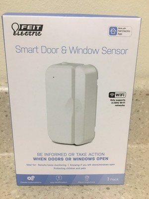 Feit Smart Home Bat. Powered Indoor White Smart-Enabled Door and Window Sensor