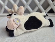 Jellycat Flopsy Cow Black & Cream Rare Retired Vintage Plush. GUC 