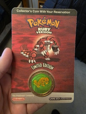 2003 Nintendo Pokemon Ruby Limited Edition Gameboy Advance Preorder Coin Sealed