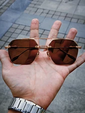 Chrome Hearts Classic Black Gold Colorway & Cross-Carved Sunglasses 5818-147